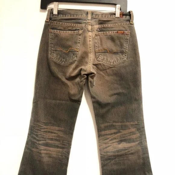 7 For All Mankind Jeans Seven Boot Leg Low Rise Waist Sz 28 #184 - Picture 5 of 7